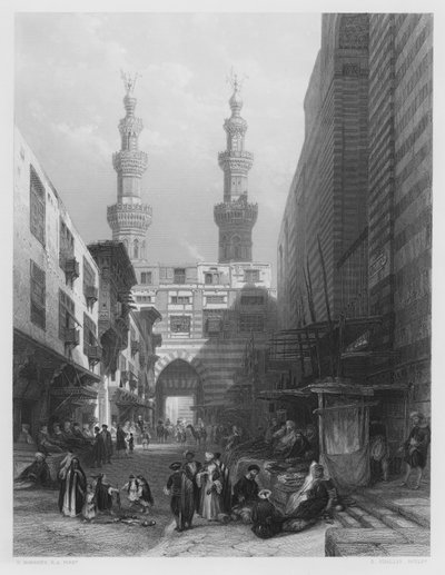 Porta dei Metwaleys, Il Cairo, dal quadro nella collezione reale da David (after) Roberts