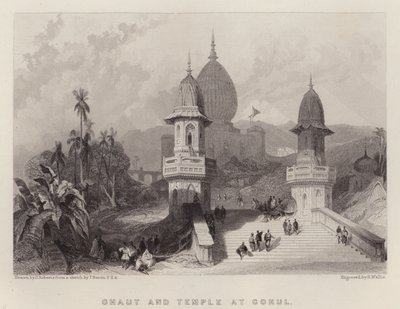 Ghat e Tempio a Gokul da David (after) Roberts