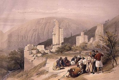 Resti di un arco trionfale a Petra, 8 marzo 1839, tavola 100 dal Volume III di 