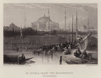 Santa Sofia, dal Bosforo, Costantinopoli da David (after) Roberts