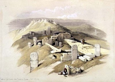 Tempio su Gebel Garabe, chiamato Surabit el Khadim, 17 febbraio 1839, tavola 119 da Volume III di 