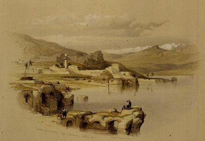 Tiberiade dalle mura, Saffet in lontananza, 22 aprile 1839, tavola 37 da Volume I di 