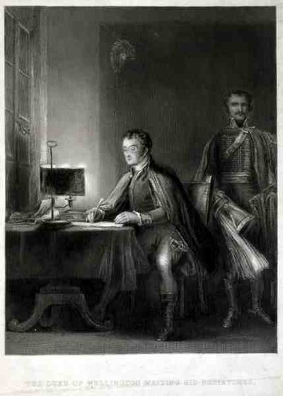 Il Duca di Wellington che Scrive le sue Dispacci, inciso da William Greatbach da David (after) Wilkie