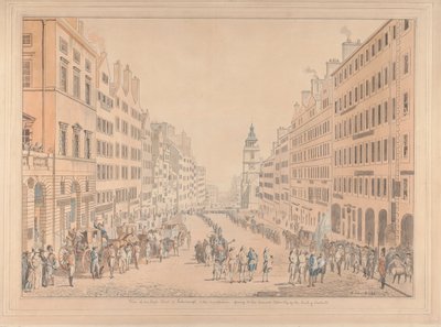 Vista della High Street di Edimburgo e del Commissario da David Allan