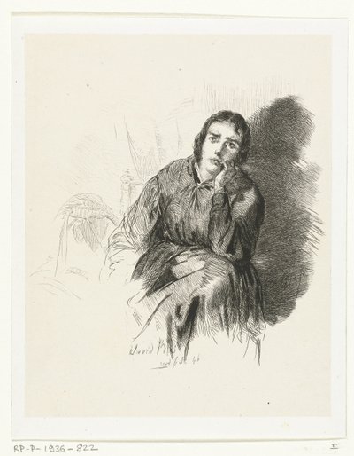 Studio di una donna pensierosa da David Bles