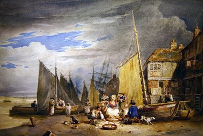 Una pescivendola con le sue merci sul Tamigi da David Cox
