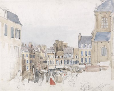 Un mercato francese, c.1829 da David Cox