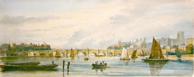 Una vista del ponte di Westminster verso ovest verso Lambeth Palace e l