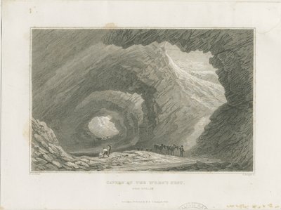 Dudley - Caverna al Nido del Wren: incisione in acciaio da David Cox