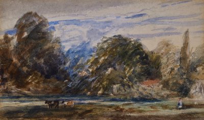 Paesaggio con mucche e figura da David Cox