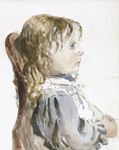 Studio di una bambina con un grembiule, probabilmente fine anni 1840 da David Cox