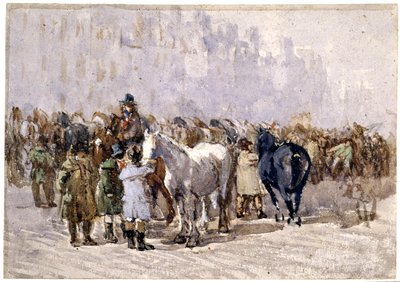 La fiera dei cavalli di Birmingham, c.1841-49 da David Cox