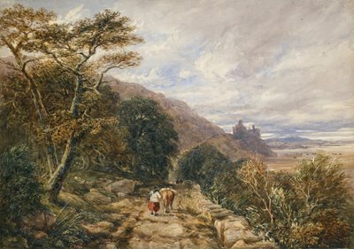Sentiero di Campagna che Porta al Castello di Harlech, 1842 da David Cox the elder