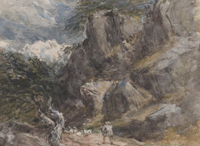 Guidando Pecore in un Paesaggio Roccioso, ca. 1846 da David Cox the elder