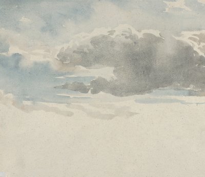 Studio di Nuvole recto, Studio di un Sambuco vicino a una Recinzione verso, 1820-45 da David Cox the elder