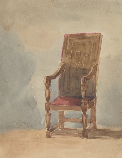 Studio di una poltrona antica da David Cox the elder