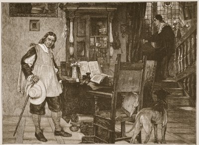 Mr. Oliver Cromwell visita Mr. John Milton, illustrazione da 