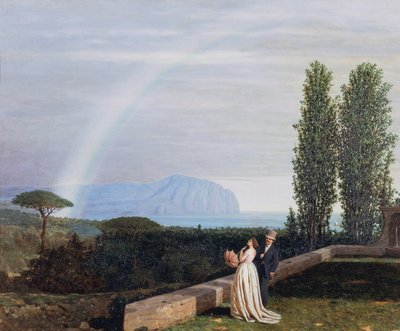 Coppia davanti al paesaggio vicino a Genova da David Dellepiane