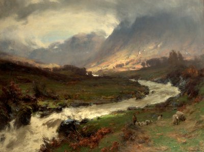 Una pausa nella tempesta, Glen Lyon, Perthshire, Scozia, 1891-92 da David Farquharson