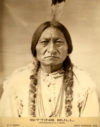 Toro Seduto (1834-1890) capo indiano Dakota Sioux (nome indiano Tatanka Iyotake) fotografia di David F. Barry da David Frances Barry