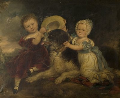 Arthur e Frances Hood, i figli di Sir Arthur Gregory di Styvechale Hall, e Nelson, 1838 da David Gee