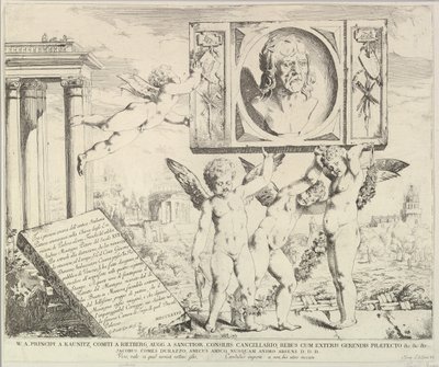 Pagina del titolo: Omaggio a Mantegna, dalla Storia dei Santi Giacomo e Cristoforo nell