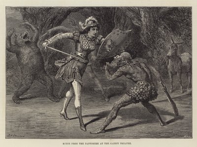 Scena dalla pantomima al Gaiety Theatre da David Henry Friston
