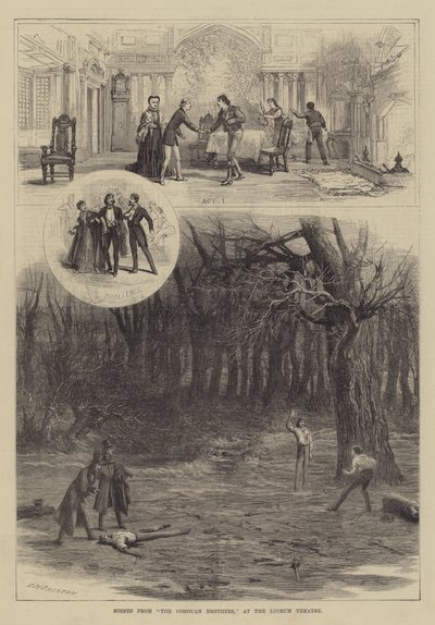 Scene da I fratelli corsi, al Lyceum Theatre da David Henry Friston
