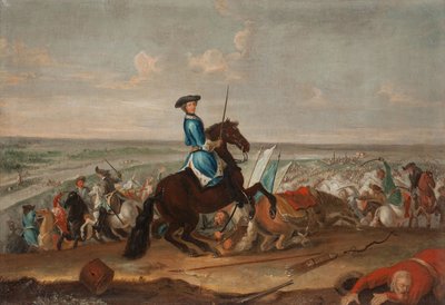 Re Carlo XII alla battaglia di Narva il 19 novembre 1700 da David Krafft von