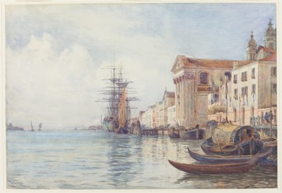Il canale della Giudecca con navi vicino alla Chiesa dei Gesuati da David Law