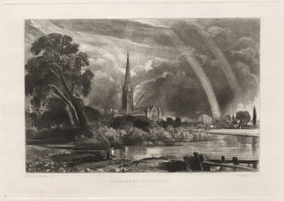 Cattedrale di Salisbury dai Prati Piccola Piastra, 1855 da David Lucas