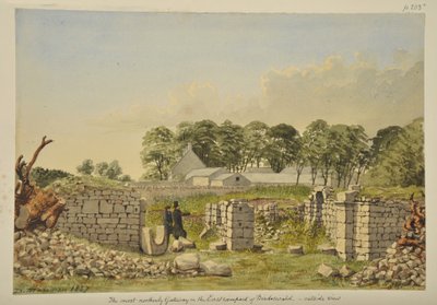 La porta est al forte romano di Birdoswald, 1857 da David Mossman