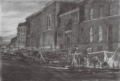 Londra: Alba alla prigione di Newgate da David Muirhead (after) Bone