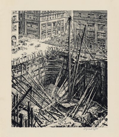 Uno scavo a Manhattan da David Muirhead Bone