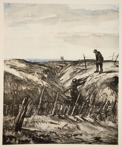 Una trincea in rovina, illustrazione da 