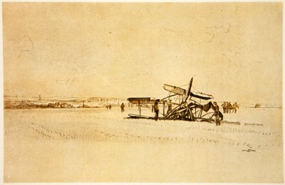 Un aereo distrutto vicino ad Albert, illustrazione da 