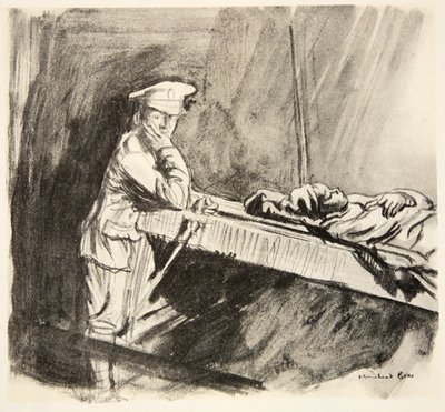 Imbarco dei feriti, illustrazione da 