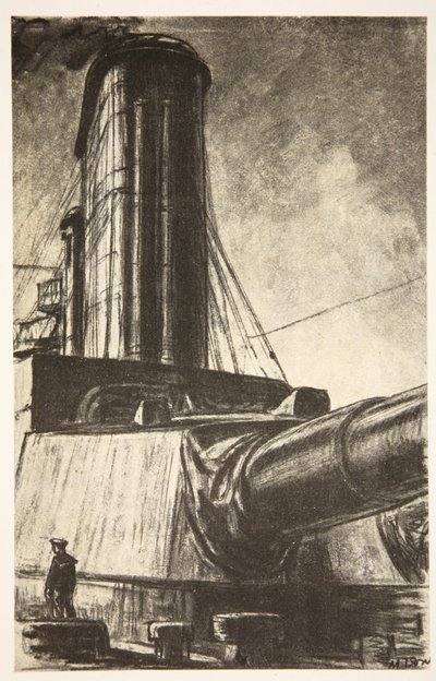 Su un incrociatore da battaglia, illustrazione da 