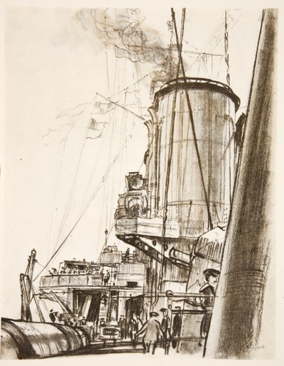 Su una nave da guerra: il ponte di poppa, illustrazione da 