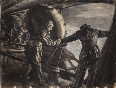 Studio per Winter Mine-Laying off Iceland, c.1942 da David Muirhead Bone