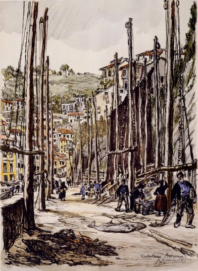 I pescatori di tonno, Cudillero, costa asturiana da David Muirhead Bone