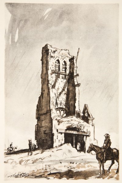 La torre in rovina di Becordel Becourt, illustrazione da 