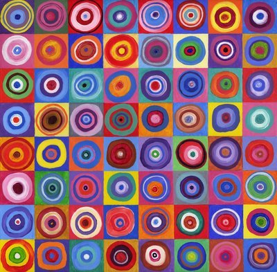 In Square Circle 64 after Kandinsky, 2012 (acrilico su tela) da David Newton