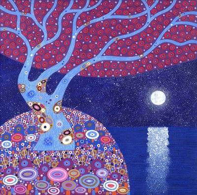 Luna di mezzanotte, 2016 (acrilico su tela) da David Newton