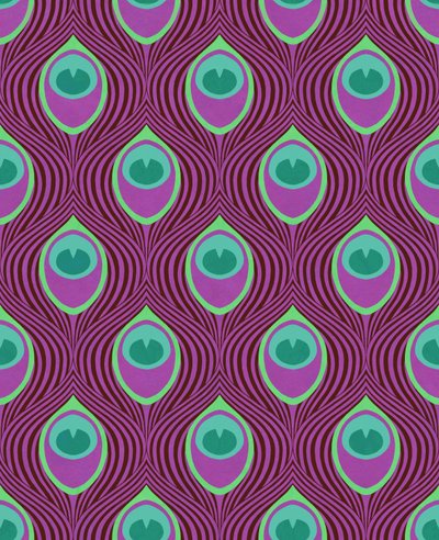 Pavone magenta, 2019 (tecnica mista digitale) da David Newton