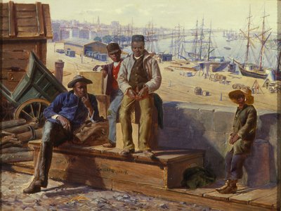 Ragazzi neri sul molo da David Norslup
