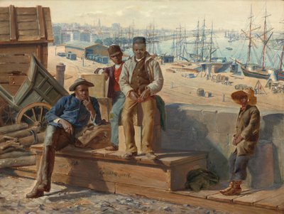 Ragazzi Neri sul Molo da David Norslup