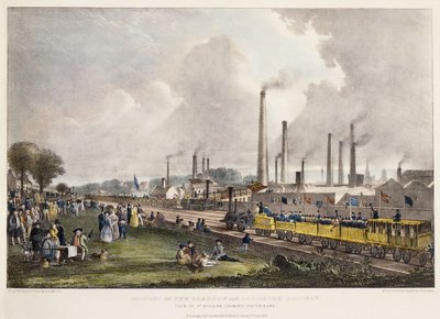 Veduta di St. Rollox guardando a sud-est; Apertura della Glasgow and Garnkirk Railway, 1832 da David Octavius Hill