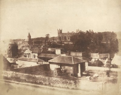 Linlithgow, dalla stazione ferroviaria, con il Municipio, la Chiesa di San Michele e il Palazzo da David Octavius Hill and Robert Adamson