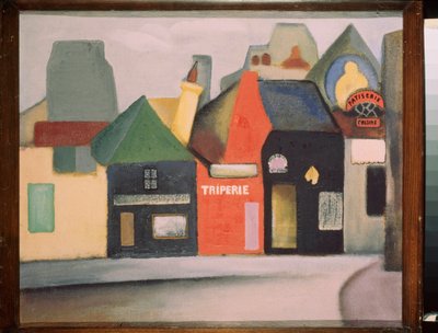 Paesaggio (strada di un villaggio francese con una tripperia e una pasticceria) da David Petrovich Sterenberg
